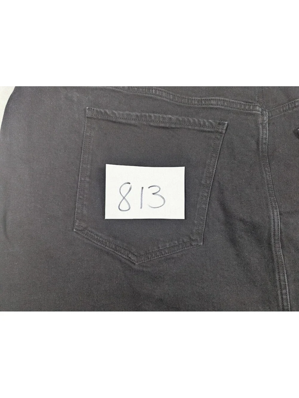 Old Navy - Women's -High Rise Smooth Pockets Black Denim Skirt Raw Hem - Size 28